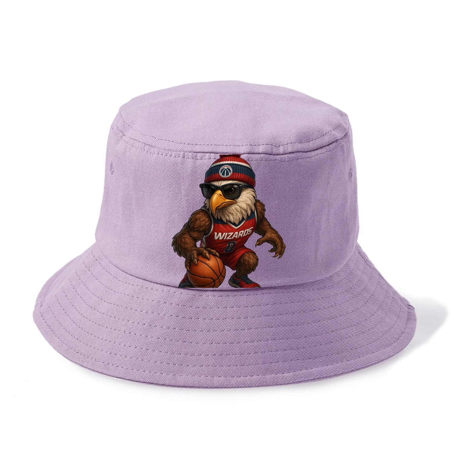 DC Eagle wearing Wizards red white and blue beanie with monument patch and wayfarer - Bucket Hat - Purple