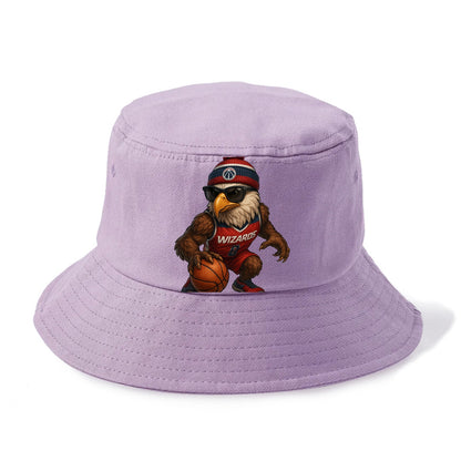 DC Eagle wearing Wizards red white and blue beanie with monument patch and wayfarer - Bucket Hat - Purple