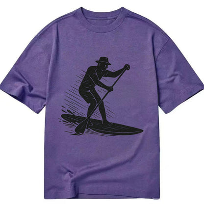Stand-up paddleboarder on calm water - Classic T-shirt - Purple