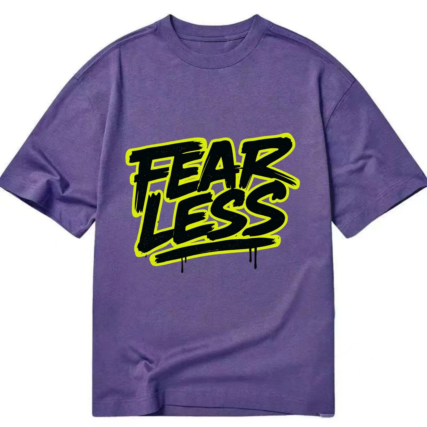 Bold typography design - "FEARLESS" - courage, bravery, facing challenges head on - Classic T-shirt - Purple