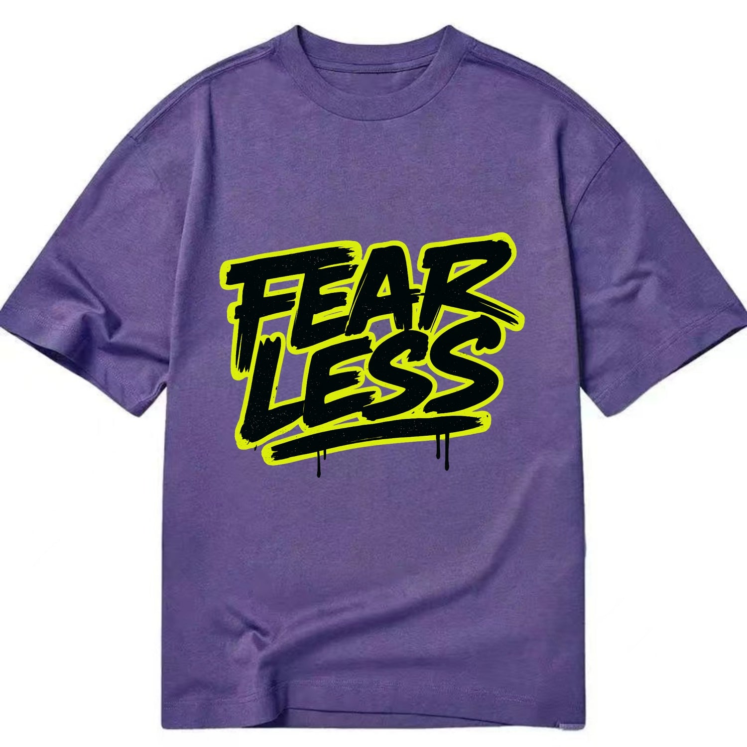 Bold typography design - "FEARLESS" - courage, bravery, facing challenges head on - Classic T-shirt - Purple