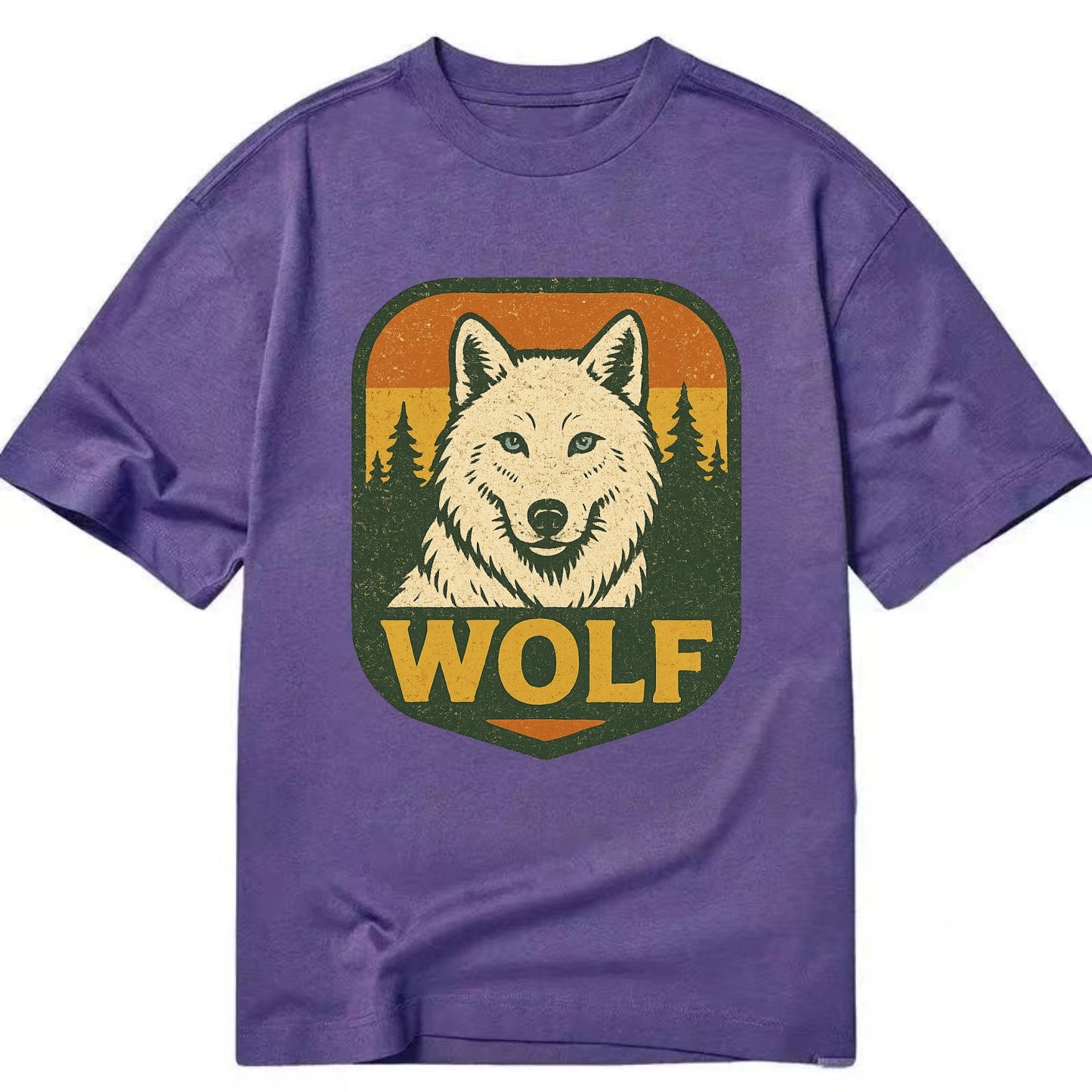 Arctic White Wolf  - Classic T-shirt - Purple