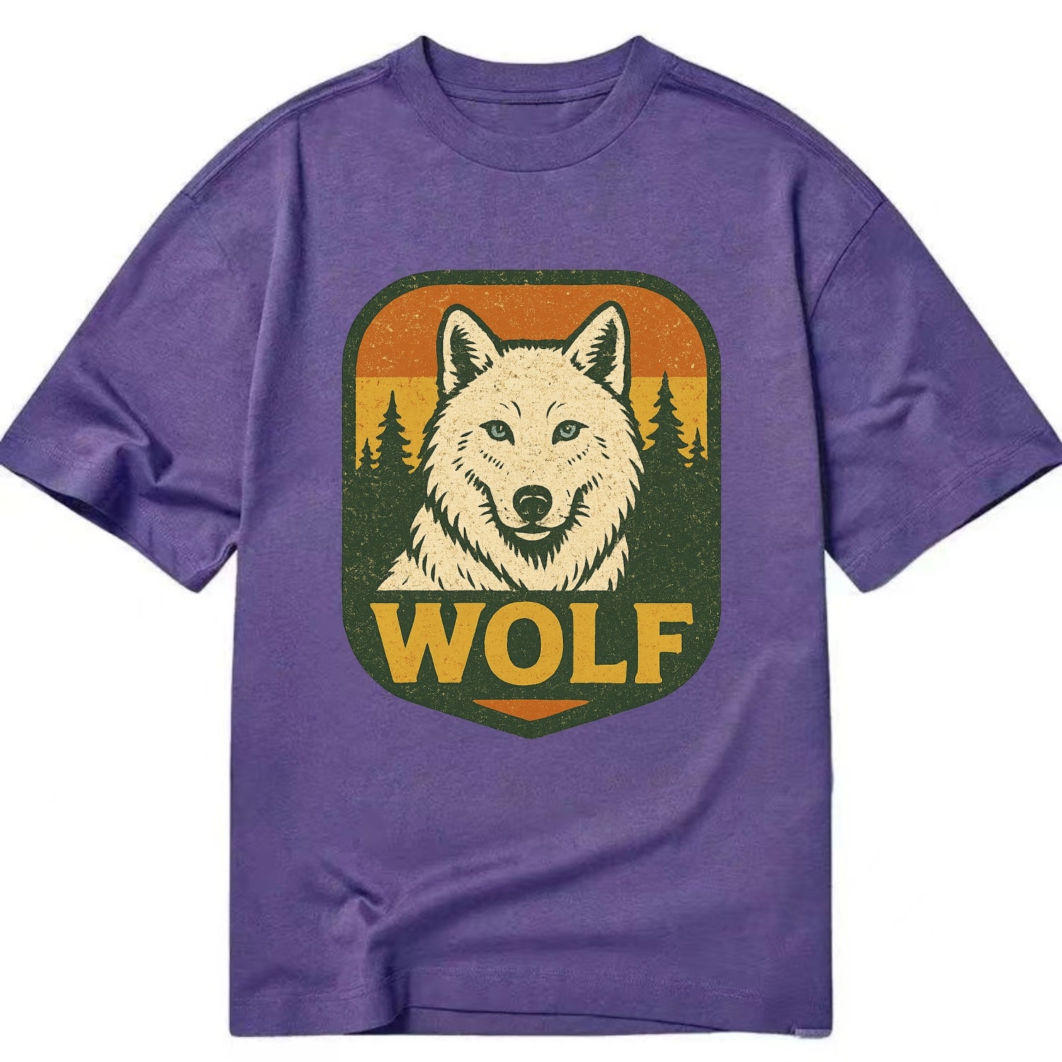 Arctic White Wolf  - Classic T-shirt - Purple
