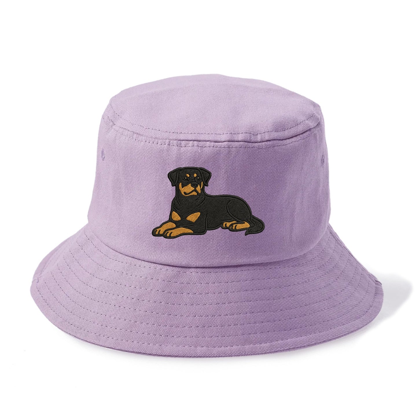 Rottweiler - Black and tan relaxed lying Bucket Hat - Purple