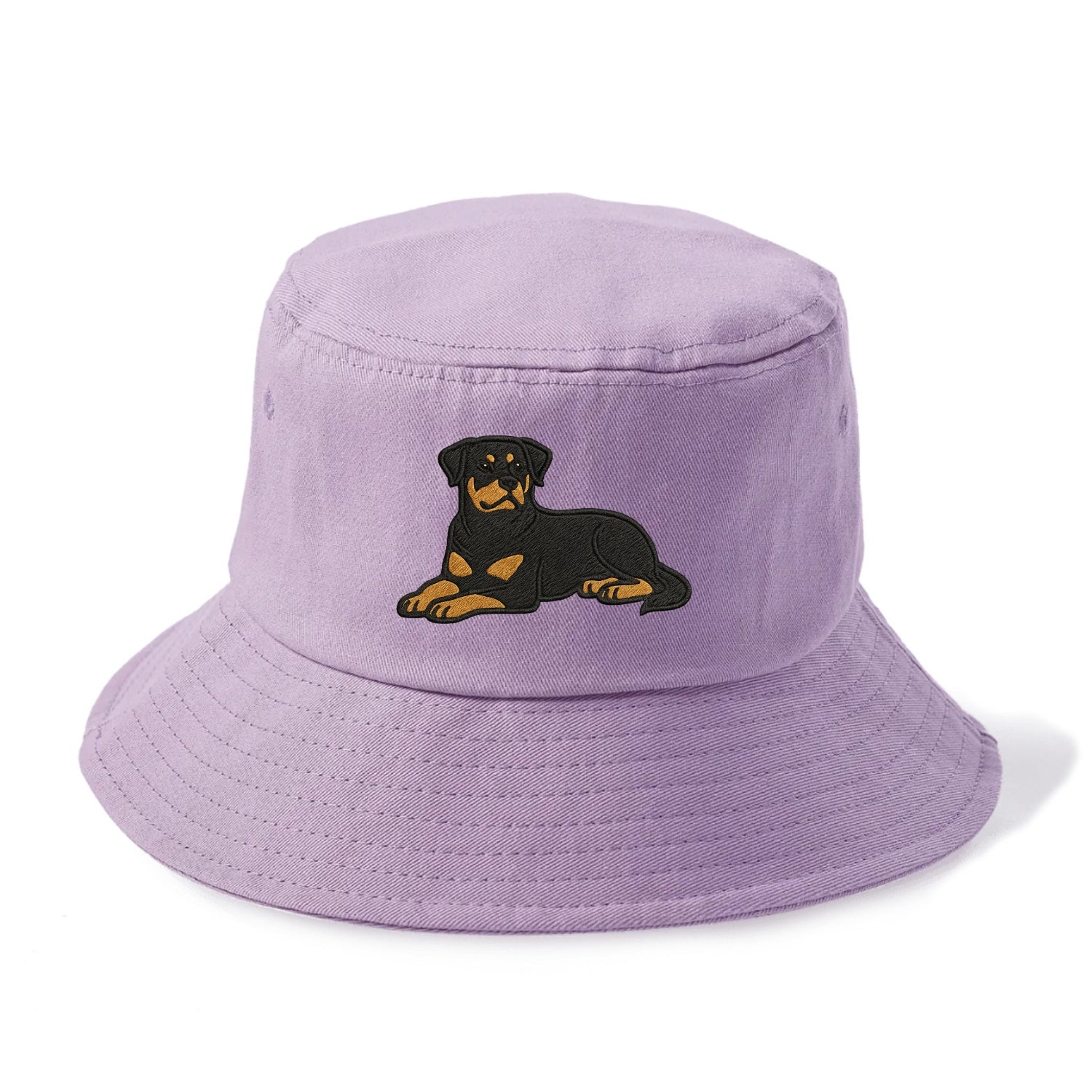 Rottweiler - Black and tan relaxed lying Bucket Hat - Purple