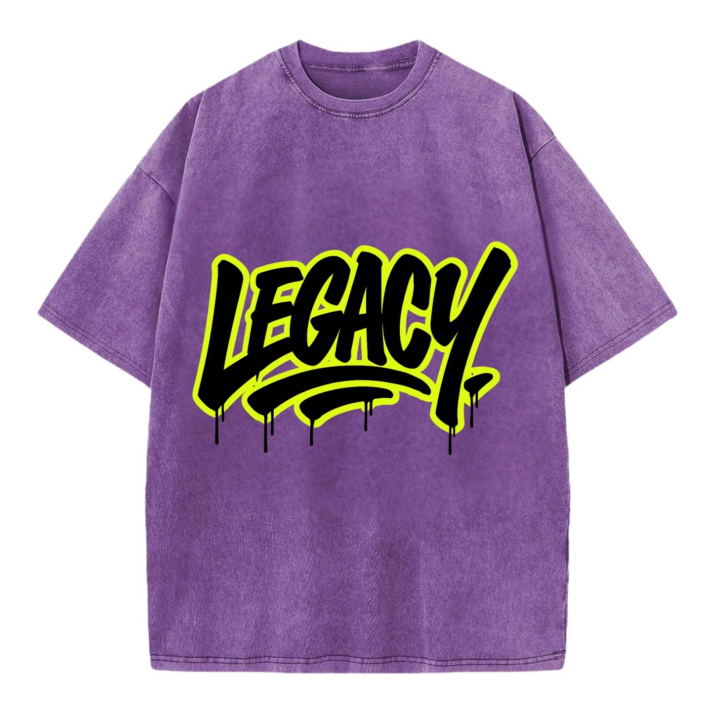 Bold typography design - "LEGACY" - what you leave behind, lasting impact - Vintage T-shirt - Purple