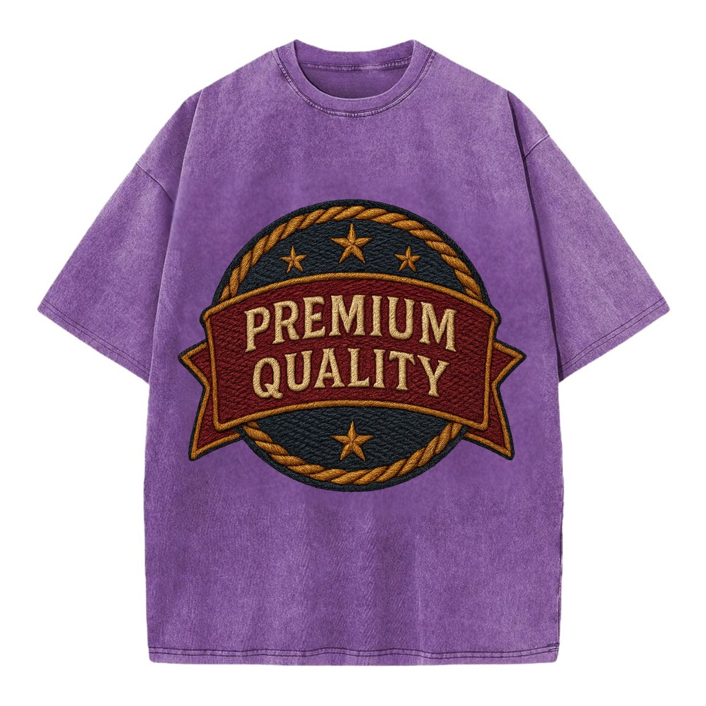 Premium Quality Badge  - Vintage T-shirt - Purple