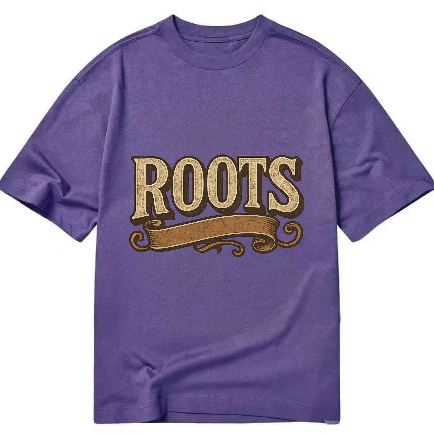 Bold typography design - "ROOTS" - where you come from, heritage - Classic T-shirt - Purple