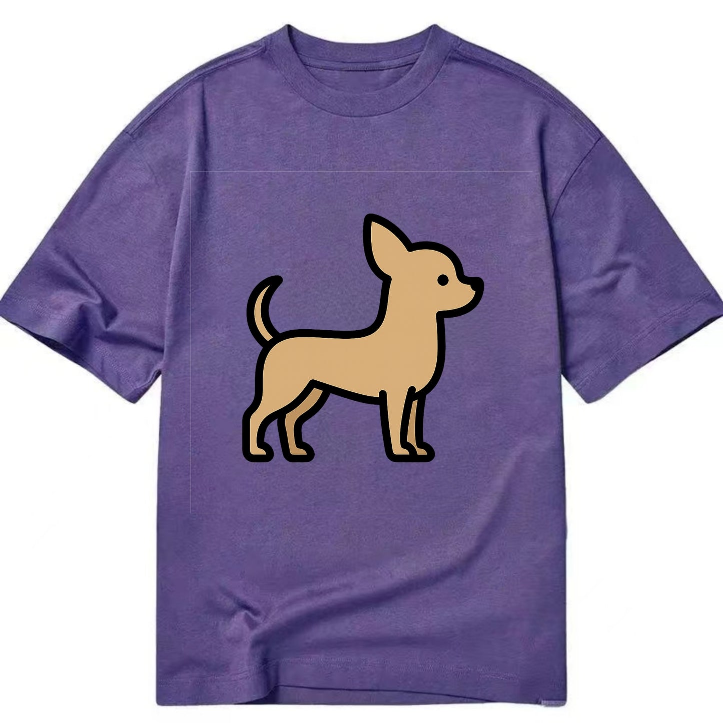 Chihuahua - Tan smooth coat flat side profile - Classic T-shirt - Purple