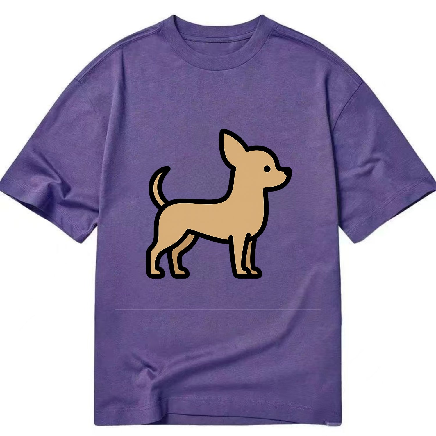 Chihuahua - Tan smooth coat flat side profile - Classic T-shirt - Purple