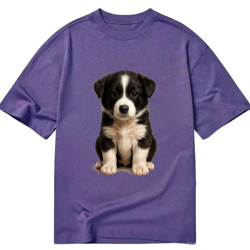 Baby Border Collie Puppy - black and white, intense smart eyes, athletic build, - Classic T-shirt