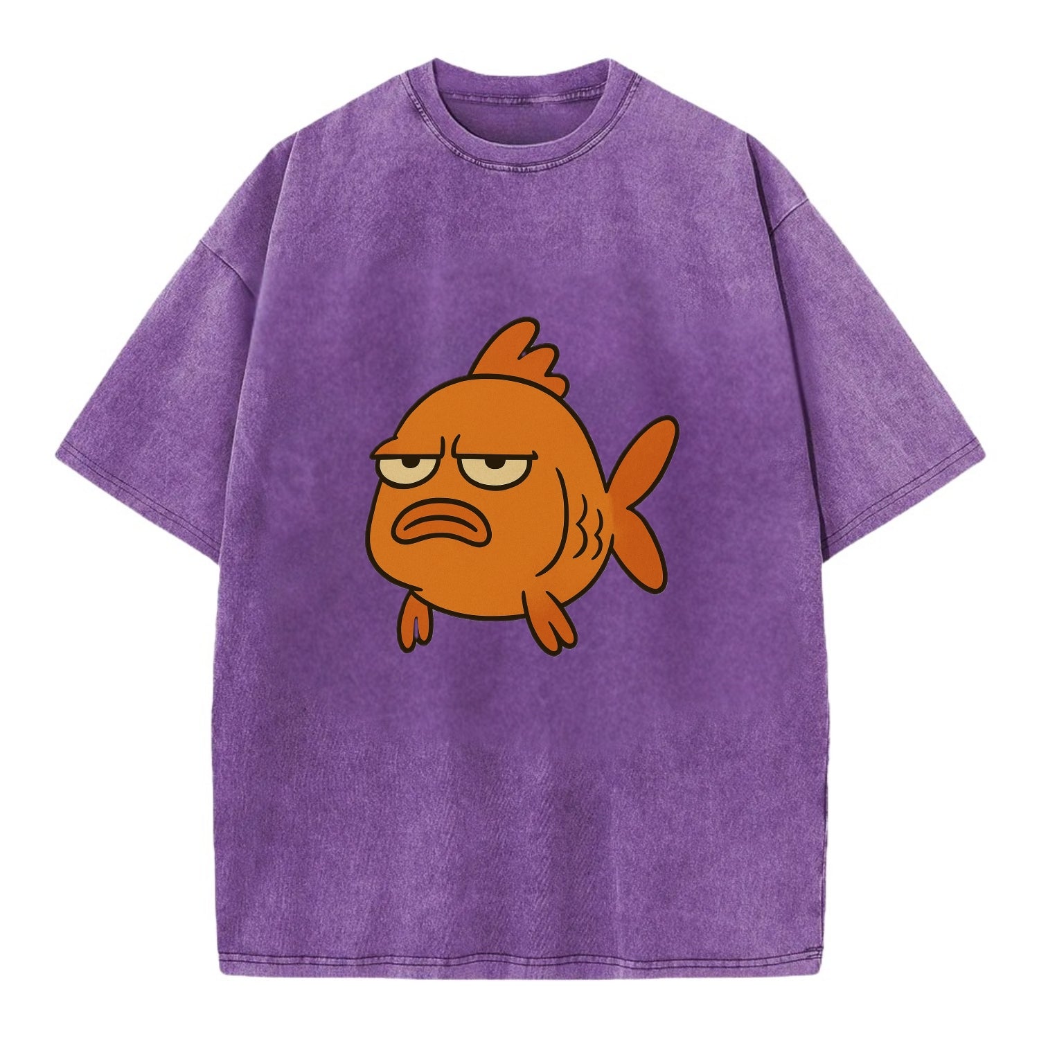 The Goldfish Judging Silently - Vintage T-shirt - Purple