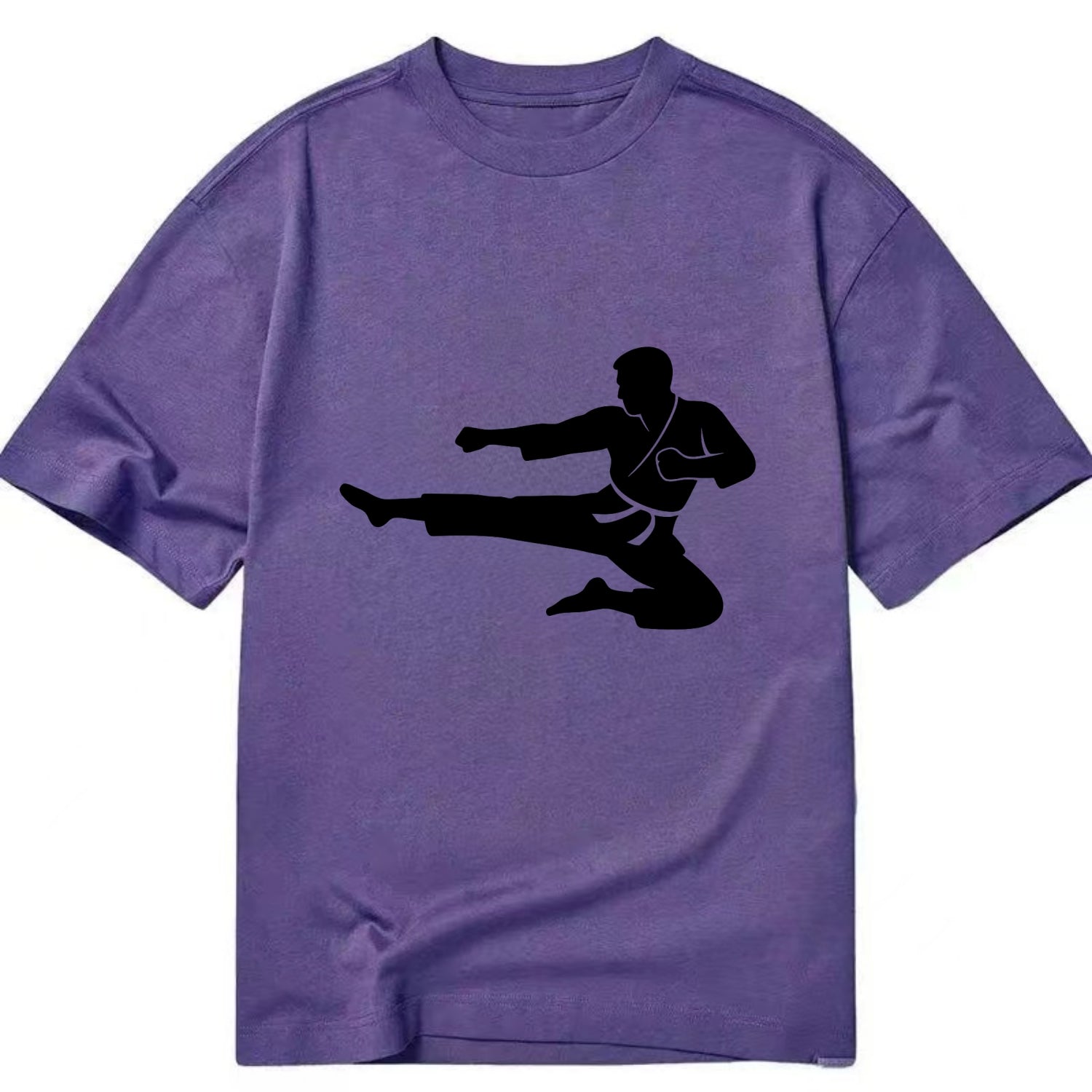Martial artist flying kick - Classic T-shirt - Purple