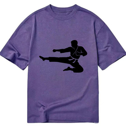 Martial artist flying kick - Classic T-shirt - Purple