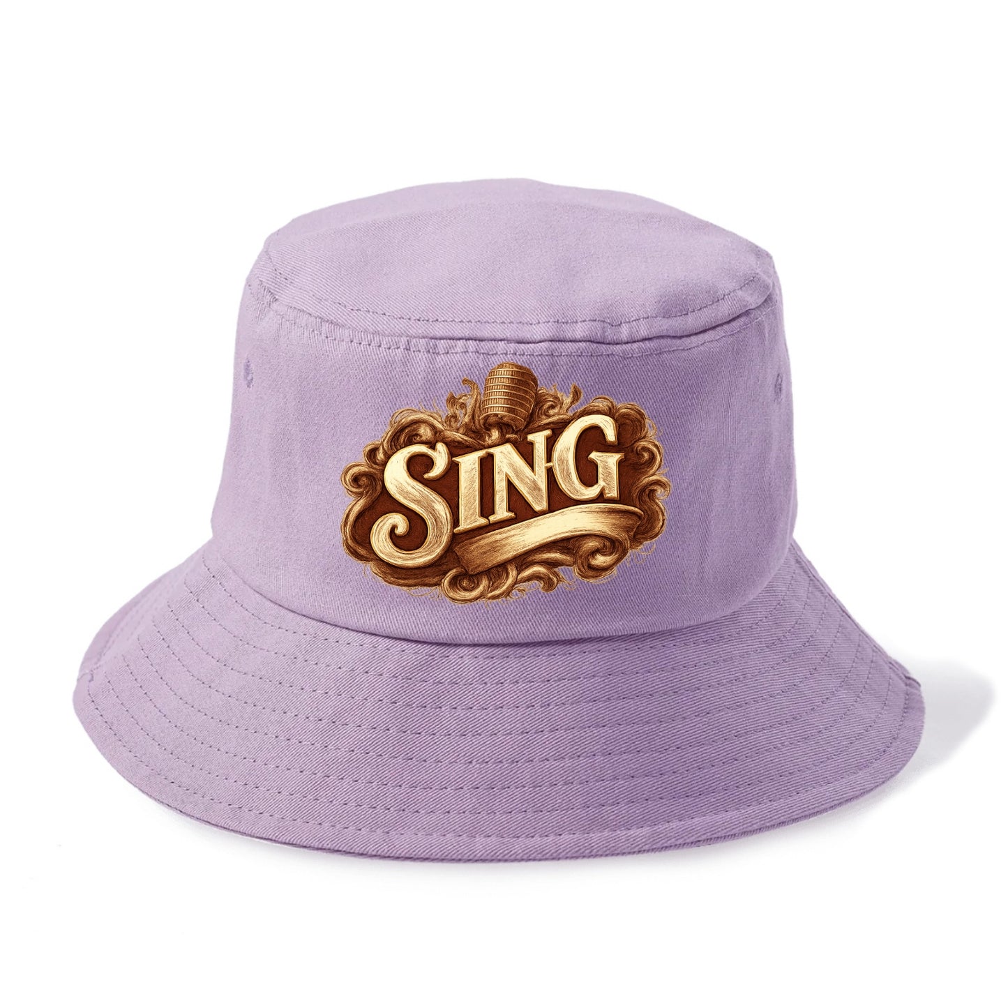 Bold typography design - "SING" - vocal expression, musical soul - Bucket Hat - Purple