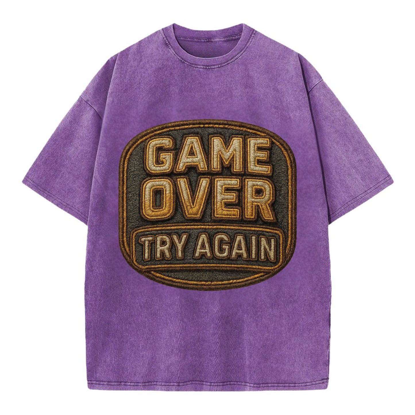 Game Over Try Again  - Vintage T-shirt - Purple
