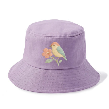 Peach Flowerpecker - Bucket Hat - Purple