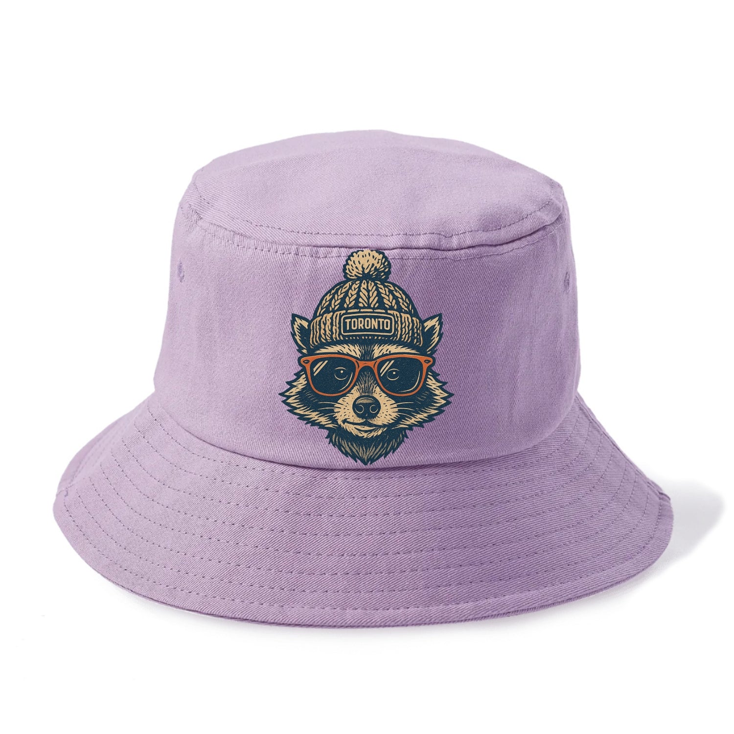 Toronto Raccoon wearing Toronto beanie w - Bucket Hat - Purple