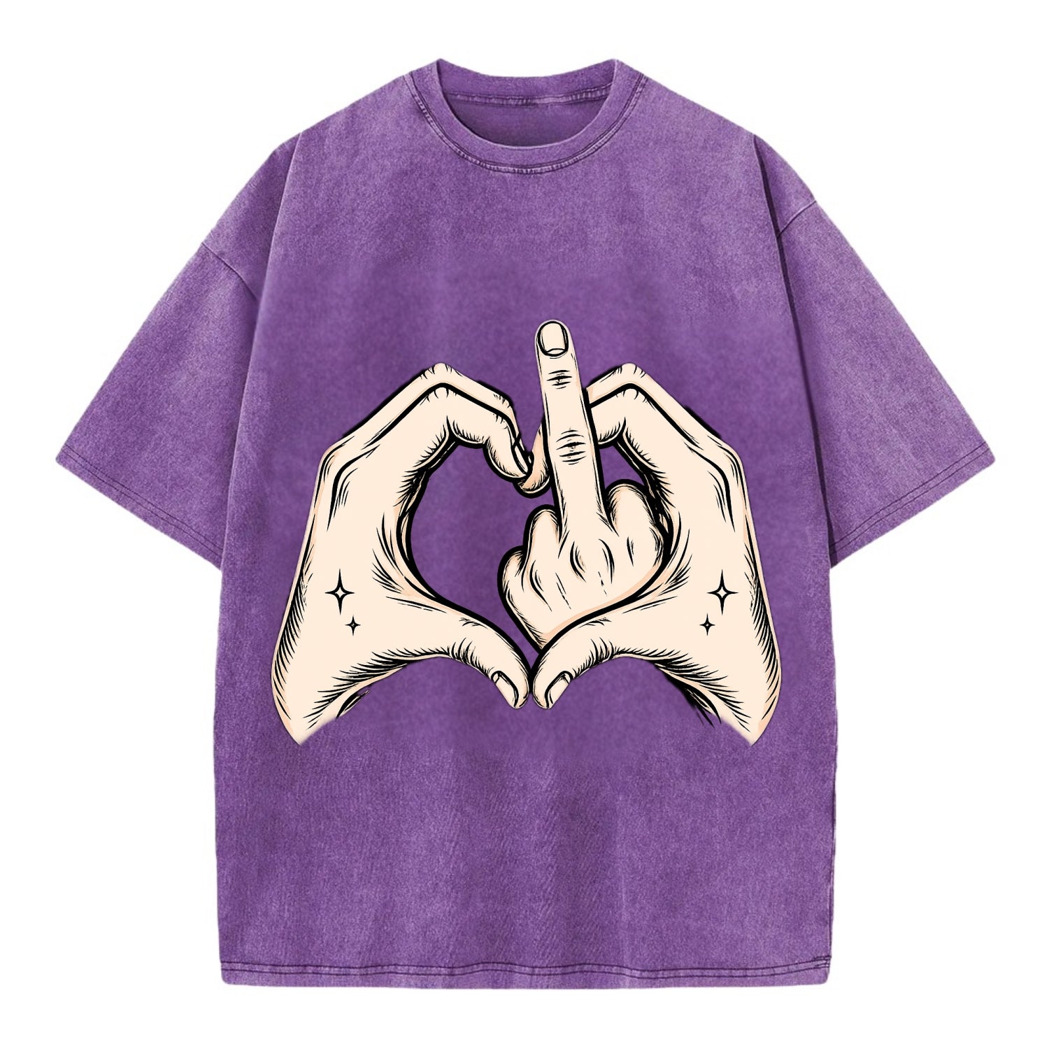 Love You Symbol - Vintage T-shirt - Purple