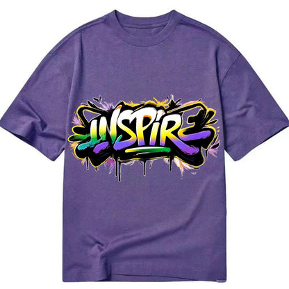 Bold typography design - "INSPIRE" - motivating others, being the spark - Classic T-shirt - Purple