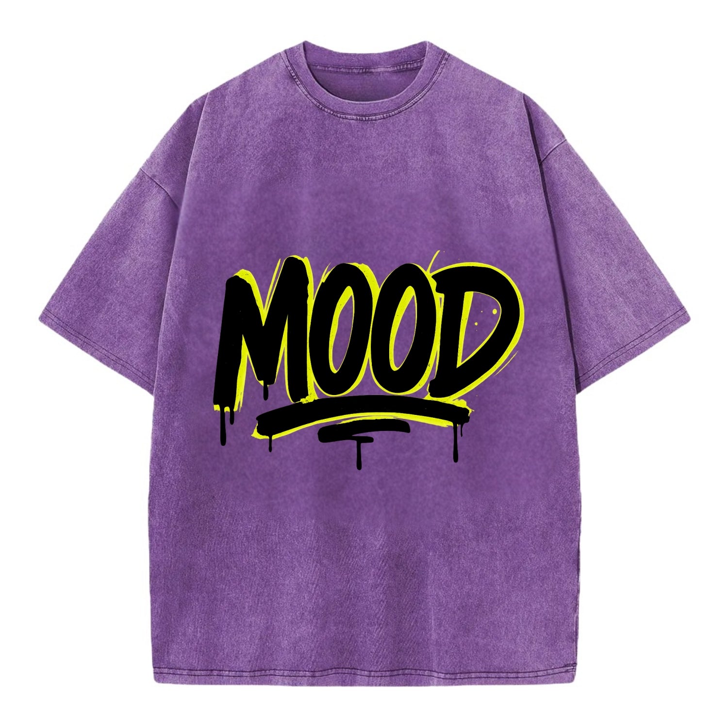 Bold typography design - "MOOD" - current state, feeling it - Vintage T-shirt - Purple