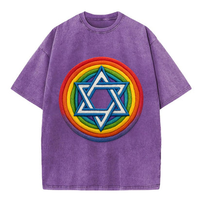 Star of David  - Vintage T-shirt - Purple