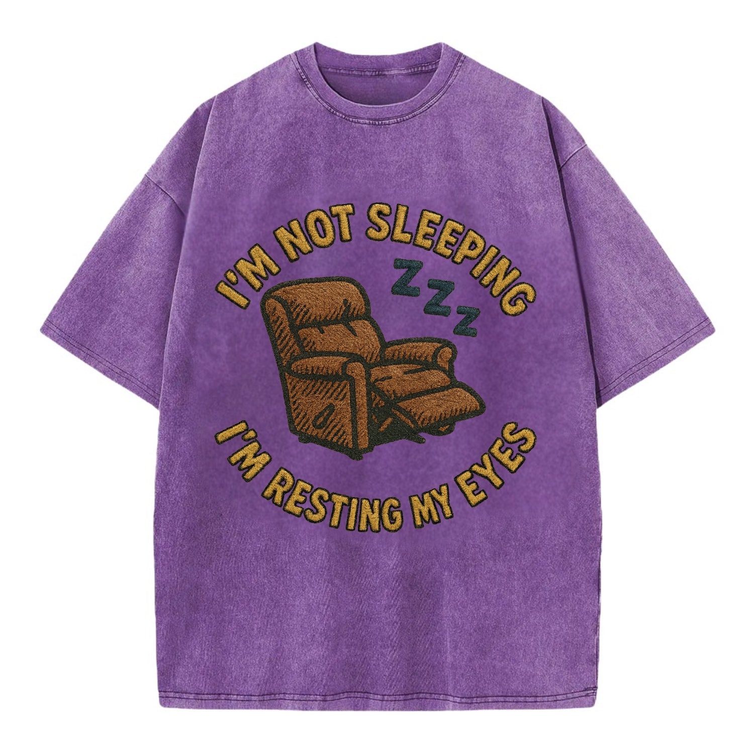 I'm Not Sleeping I'm Resting My Eyes  - Vintage T-shirt - Purple