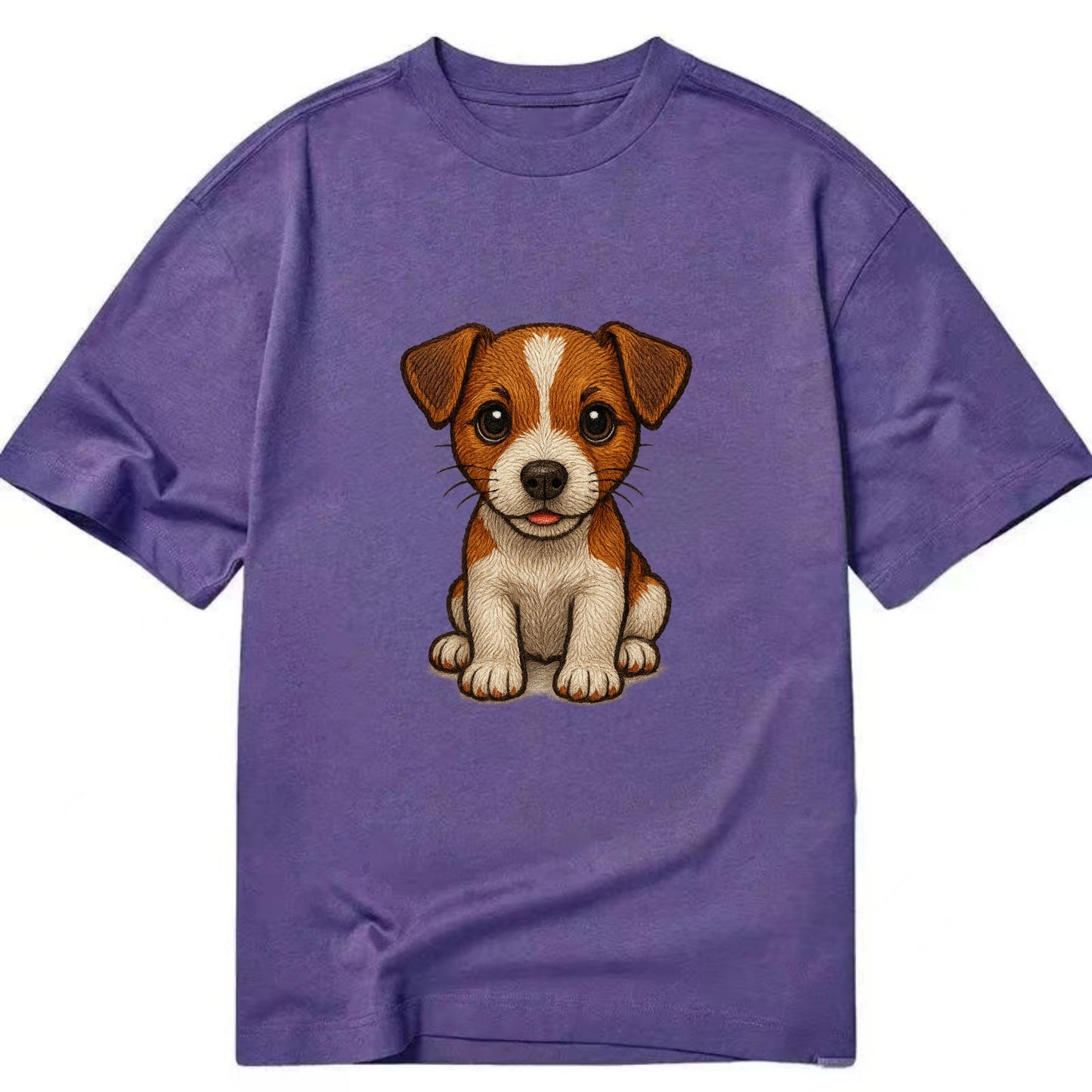 Baby Jack Russell Terrier Puppy - white with markings, alert ears, energetic - Classic T-shirt - Purple