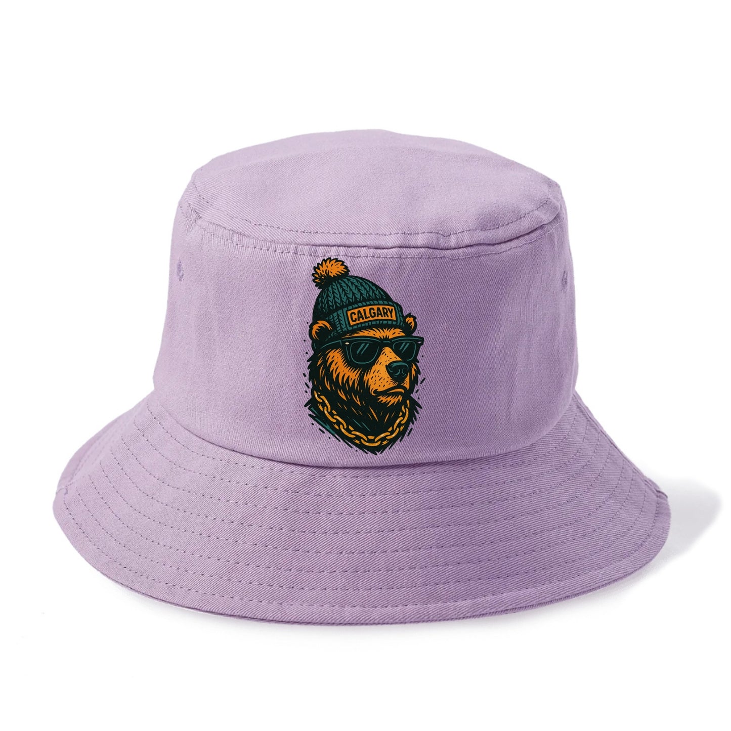 Calgary Grizzly Bear wearing Calgary bea - Bucket Hat - Purple