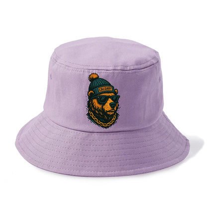 Calgary Grizzly Bear wearing Calgary bea - Bucket Hat - Purple