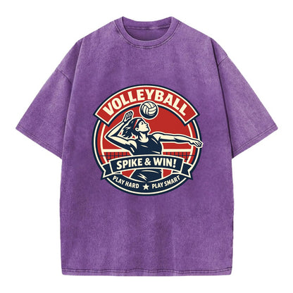 Dynamic Spike Emblem - Vintage T-shirt - Purple