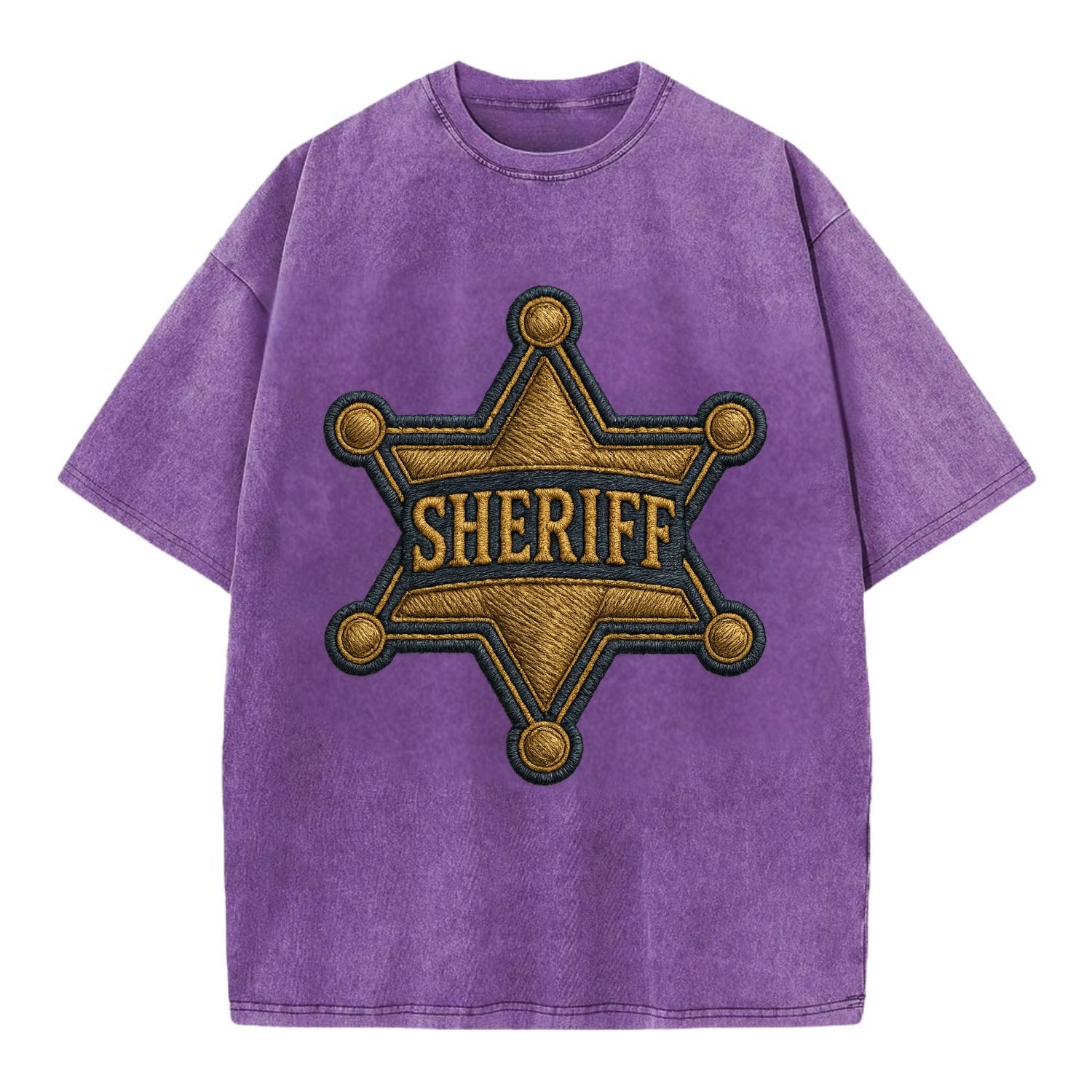 Sheriff Badge  - Vintage T-shirt - Purple