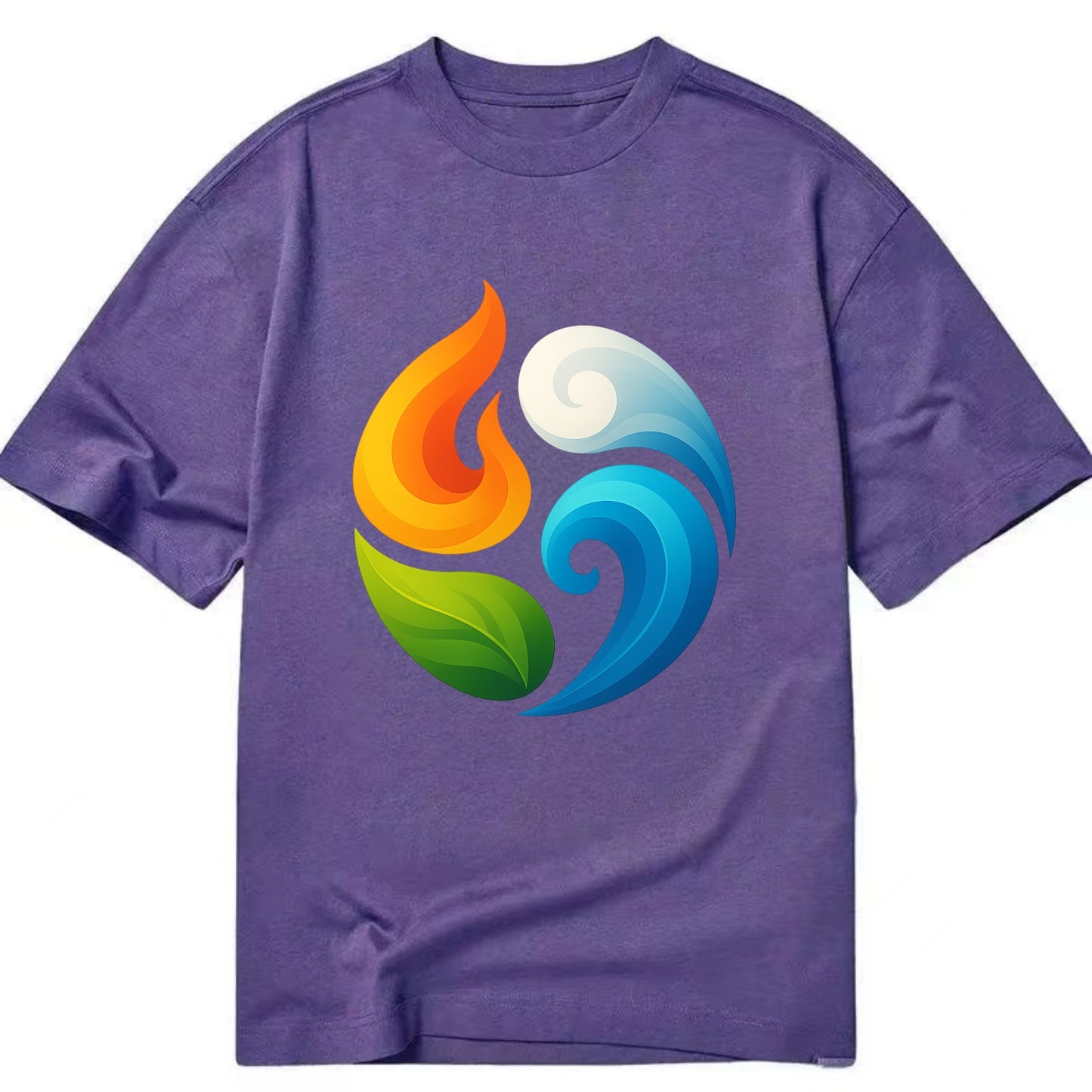 Four Elements Dance - Fire orange, water - Classic T-shirt - Purple