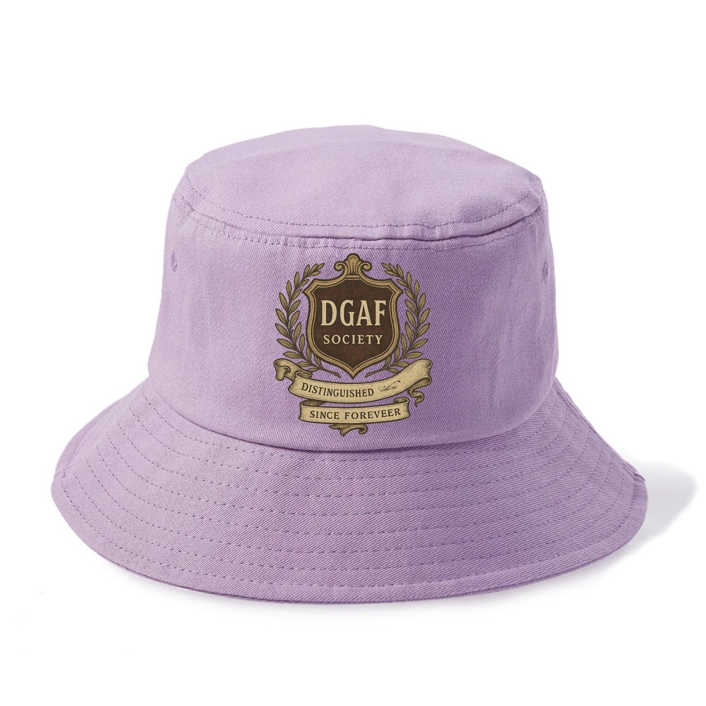 Official membership card design - "DGAF Society - Distinguished Members Since Forever" - Bucket Hat - Purple