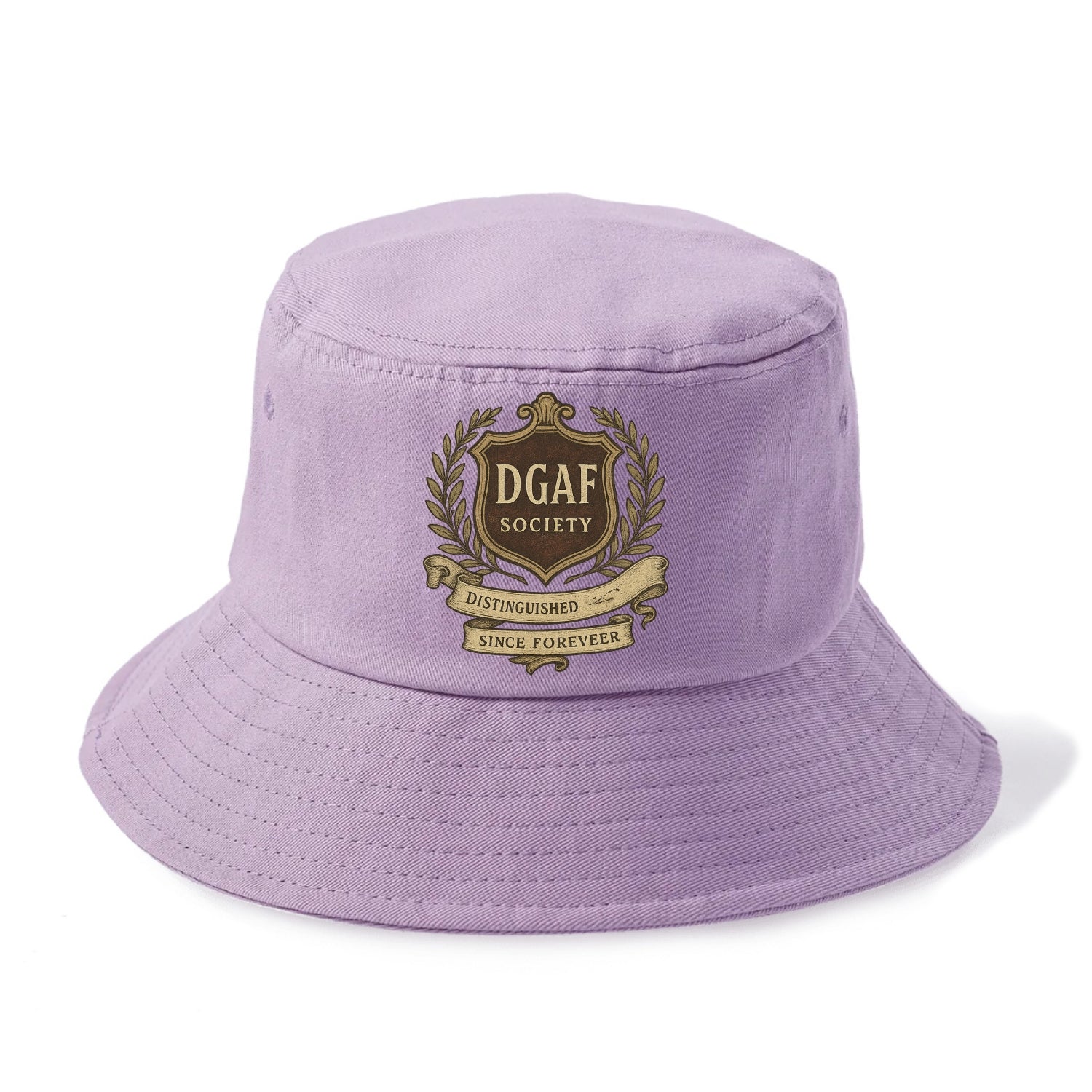 Official membership card design - "DGAF Society - Distinguished Members Since Forever" - Bucket Hat - Purple