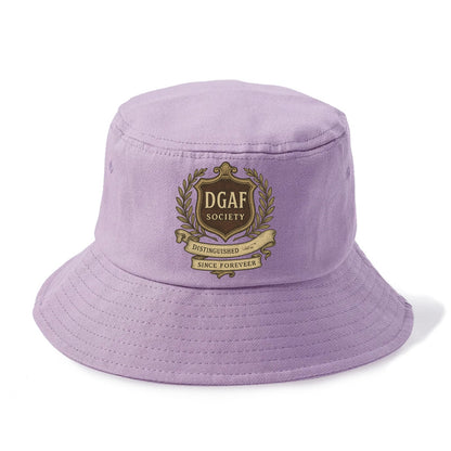 Official membership card design - "DGAF Society - Distinguished Members Since Forever" - Bucket Hat - Purple