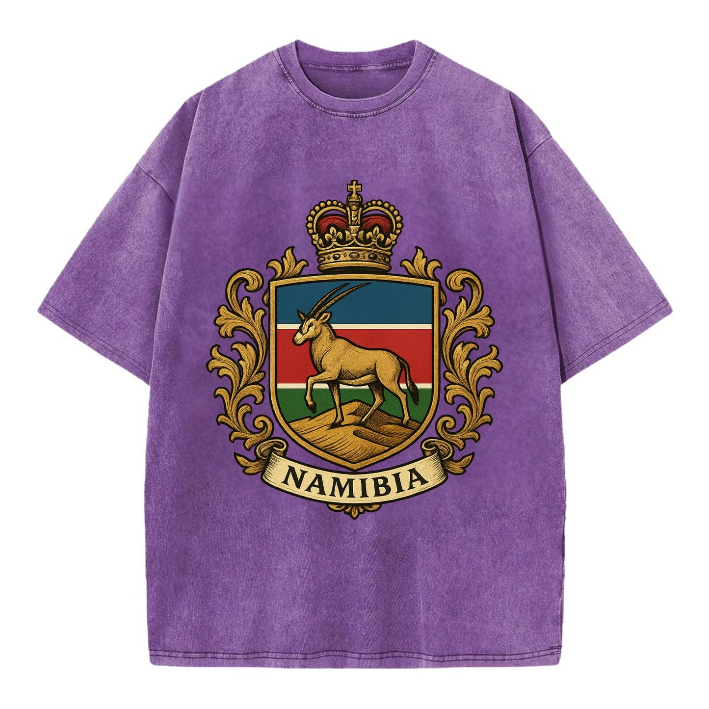 Namibia Heritage Badge  - Vintage T-shirt - Purple