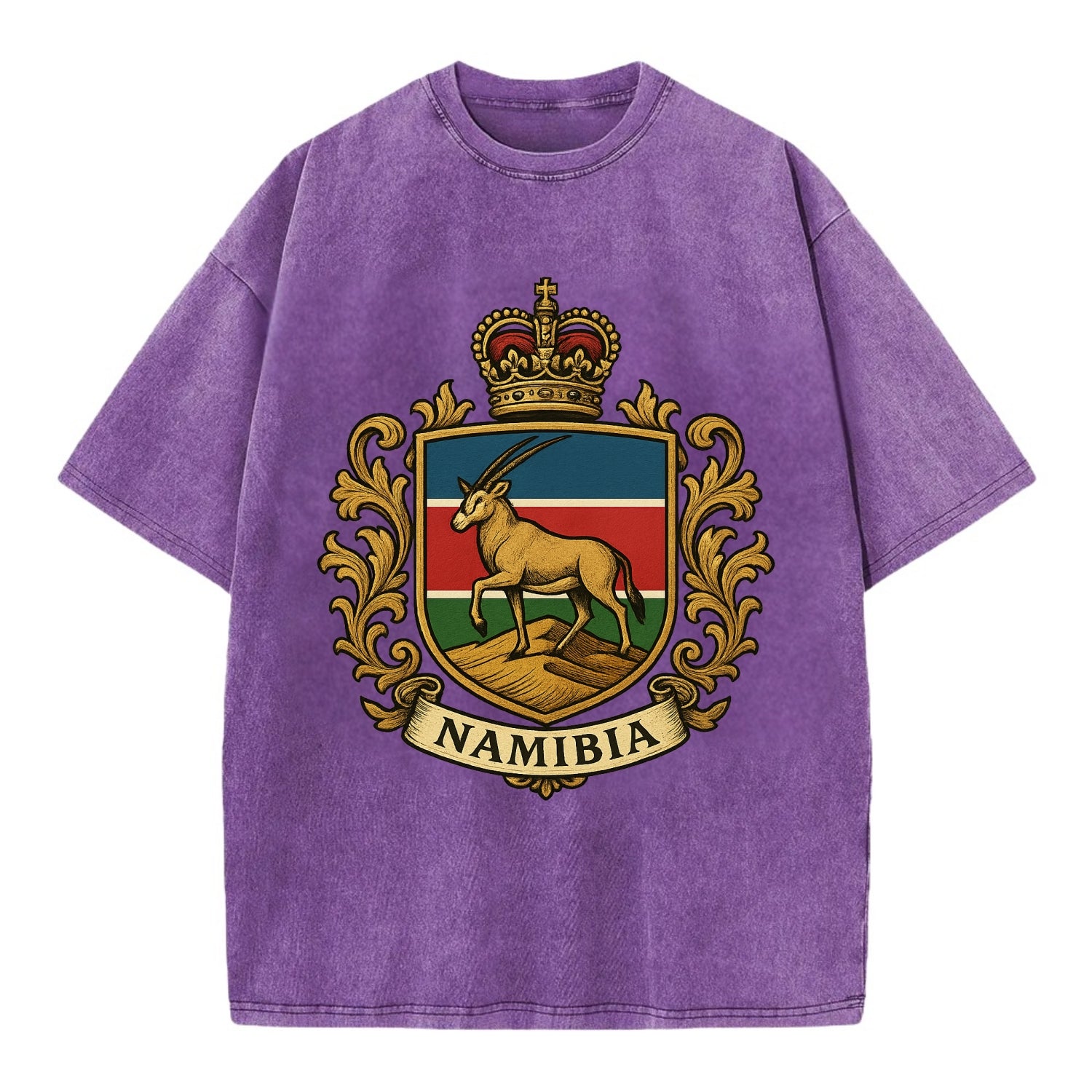 Namibia Heritage Badge  - Vintage T-shirt - Purple