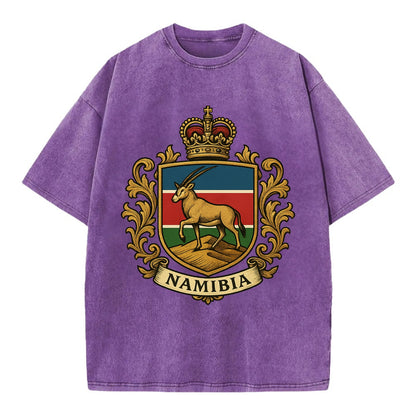 Namibia Heritage Badge  - Vintage T-shirt - Purple