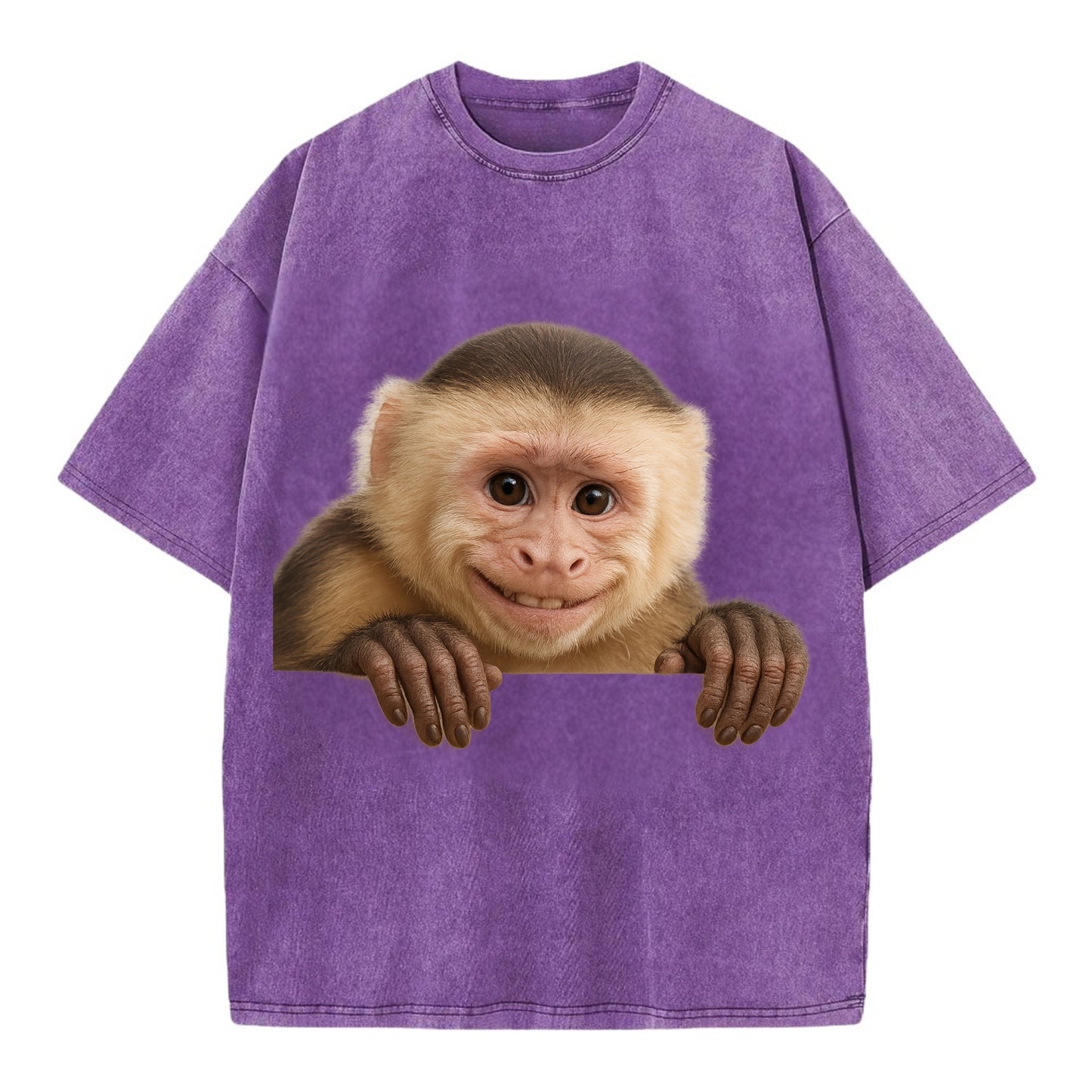 Capuchin Monkey  - Vintage T-shirt - Purple