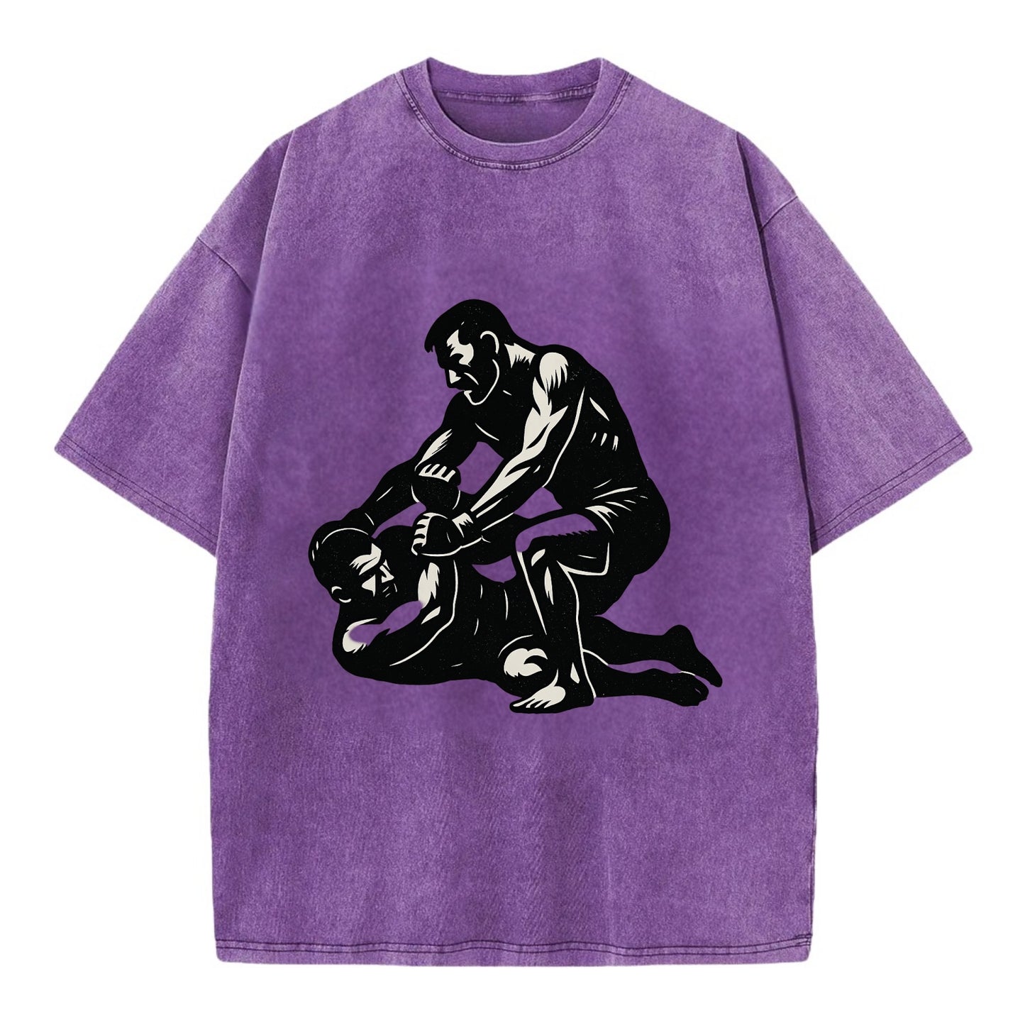MMA fighter in ground submission hold - Vintage T-shirt - Purple