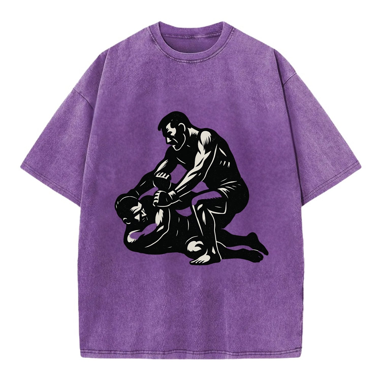 MMA fighter in ground submission hold - Vintage T-shirt - Purple