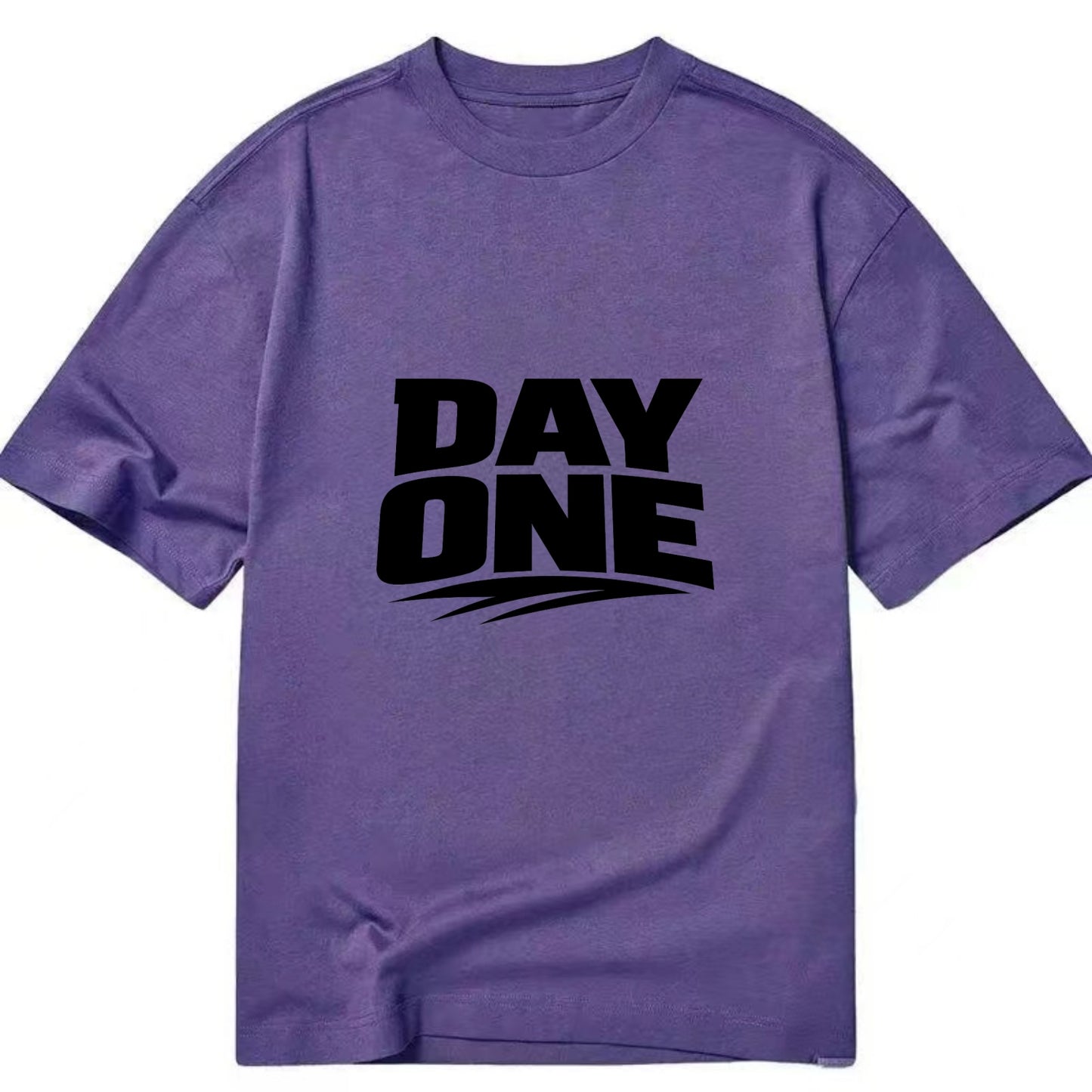 Bold typography design - "DAY ONE" - original friend, from the start - Classic T-shirt - Purple