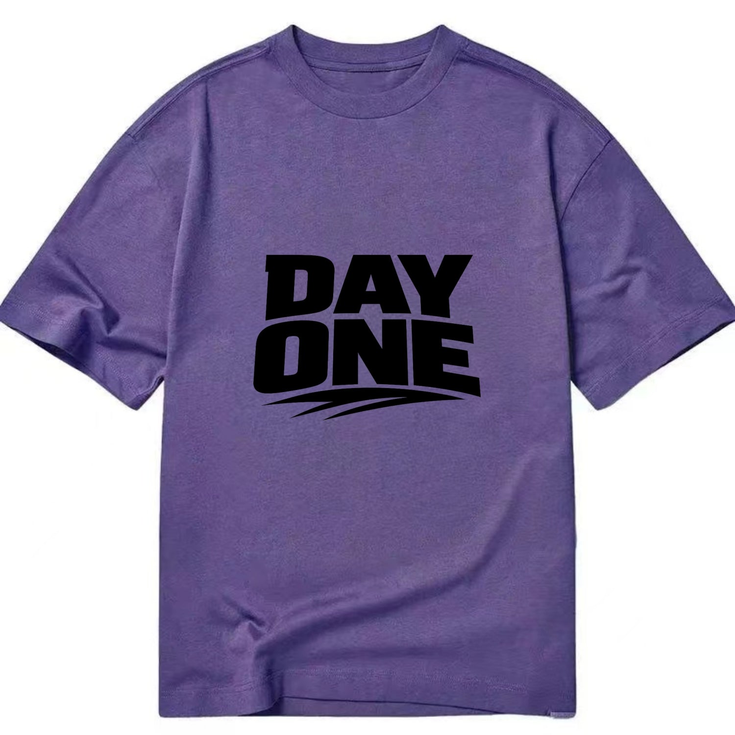 Bold typography design - "DAY ONE" - original friend, from the start - Classic T-shirt - Purple