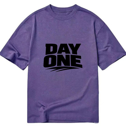 Bold typography design - "DAY ONE" - original friend, from the start - Classic T-shirt - Purple