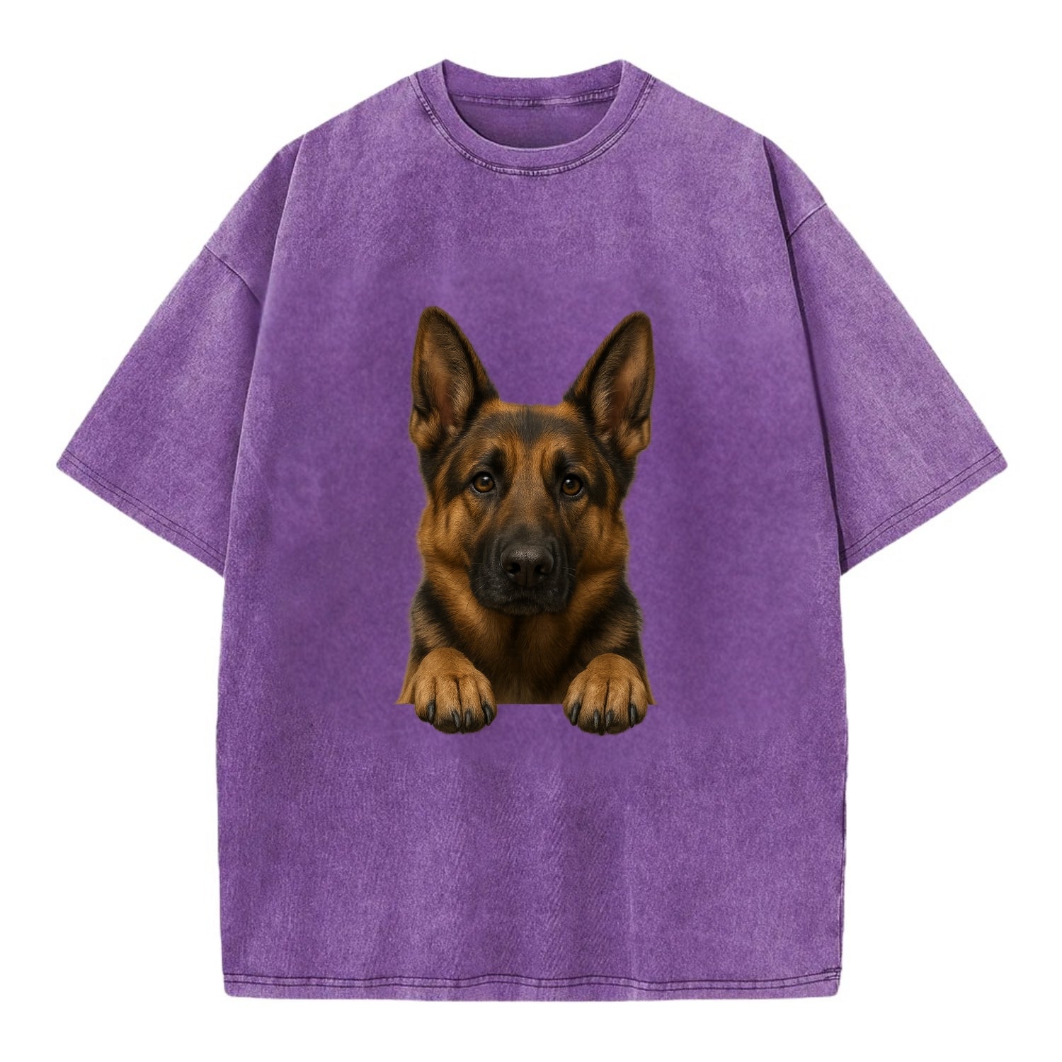 German Shepherd  - Vintage T-shirt - Purple