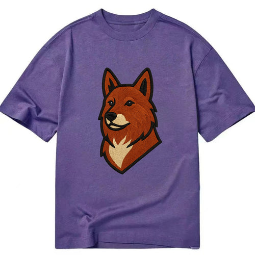 Finnish Spitz - Fox-red pointed ears embroidered pose - Classic T-shirt