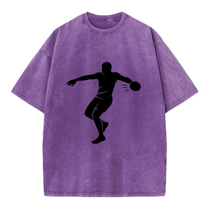 Discus thrower spinning release - Vintage T-shirt - Purple
