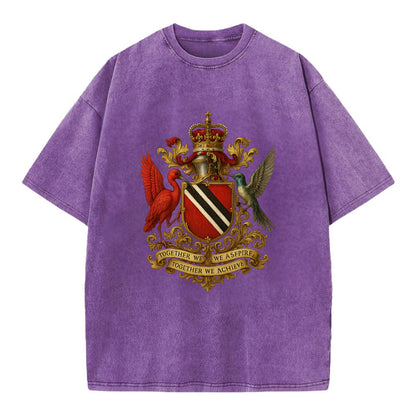 Trinidad Scarlet Ibis Emblem  - Vintage T-shirt - Purple