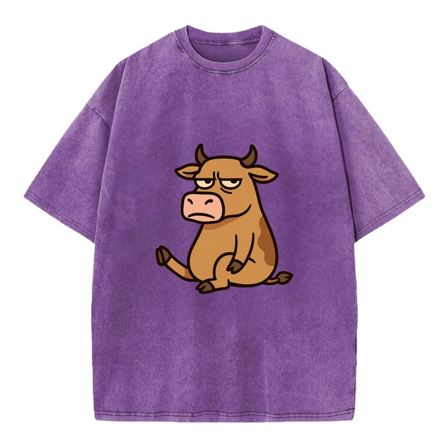 The Cow Judging Silently - Vintage T-shirt - Purple